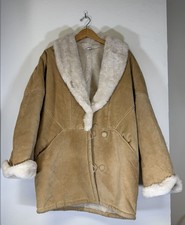 J. Percy for Marvin Richards Brown Leather Coat with Fur Collar, Size S — listing 5