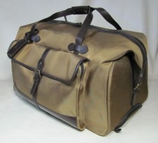 Black Leather Wheeled Duffel Bag with Telescoping Handle — listing 3
