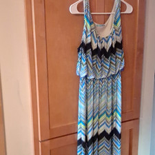 Maurices Black Tan Brown Ombre Tie-Dye Strapless Maxi Dress, Size XL — listing 6