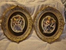 Bisque Porcelain Neoclassical Relief Plaque - Bacchante and Cupid with Grapes — listing 4