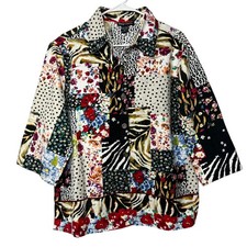 Candy Couture Colorful Abstract Print Button-Up Shirt Jacket — listing 4