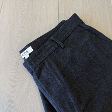COS Women's Slim-Fit Side-Zip Cotton Stretch Trousers, Navy, EUR 38