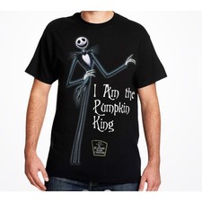 Disney The Nightmare Before Christmas Jack Skellington 'Pumpkin King' Pinstripe Long Sleeve Shirt, Size SM, listing 5