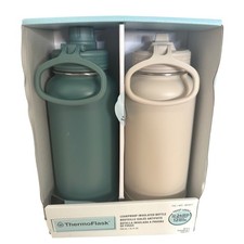 ThermoFlask 32 oz Insulated Stainless Steel Water Bottle Set of 2, Black and Pink — listing 2