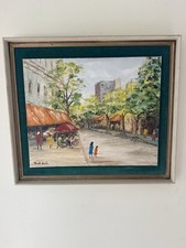 Vintage Original Oil Painting, Impasto Floral Still Life Bouquet, Signed O'Harbis, Framed — listing 6