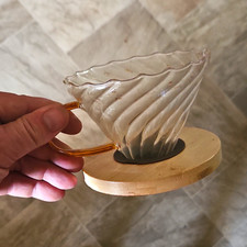 Glass Pour-Over Coffee Maker with Cork Collar and Leather Tie — listing 4