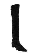 Stuart Weitzman Black Suede T-Strap Platform Heeled Sandals, Size 9.5