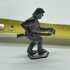 Antique Lead Flat Toy Soldiers, WWI North Africa Colonial Set — 19 Khaki Infantry & 7 African Warriors (1 inch tall) — listing 2