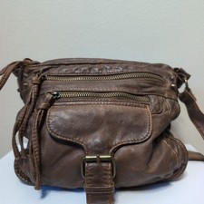 Small Brown Vegan Leather Crossbody Bag with Turn-Lock Closure and Two Interchangeable Straps — listing 4