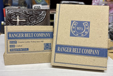 Ranger Belt Company Brown Croc-Embossed Genuine Leather Bifold Wallet — listing 5