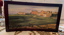 Framed Vintage-Style Golf Swing Sequence Print, 9-Panel Illustration in Ornate Gilt Frame — listing 5