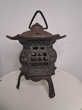 Vintage Japanese-Style Wooden Lantern Night Light with Hand-Painted Koi Fish Panel