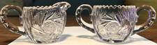 Vintage Cut Crystal Footed Creamer with Star-Burst Base, Clear, 5" x 4" x 4" Tall — listing 5