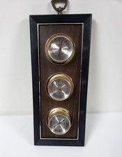 Vintage Springfield Instruments Three-Dial Weather Station Wall-Mount Thermometer Barometer Hygrometer — listing 4