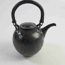 Studio Art Pottery Crackle-Glaze Teapot with Matching Underplate/Tray — listing 6