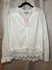 Calypso St. Barth Rust Cotton Pintuck Button-Front Blouse, Size M — listing 6