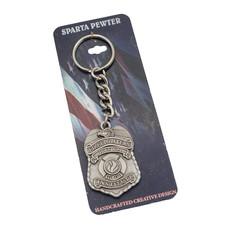 Sparta Pewter Firefighter Helmet Keychain, Handcrafted in Canada