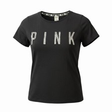 Victoria's Secret PINK Navy Blue Sequin Bling Pocket Tee, Size L — listing 3