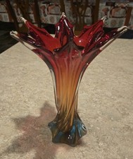 Murano Sommerso Art Glass Vase, Multicolor Rainbow Cased Glass — listing 5
