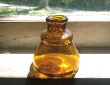 Antique Carter's Amber Glass Cone Inkwell / Master Ink Bottle — listing 2
