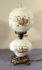 Victorian Gone with the Wind (GWTW) Banquet Parlor Lamp with Hand-Painted Floral Globe Shade — listing 2