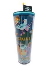 Starbucks Seattle City Stainless Steel Tumbler with Teal Flip-Top Lid — listing 2