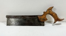 Antique Hand Saw with Carved Wheat-Motif Wooden Handle and Medallion — listing 4