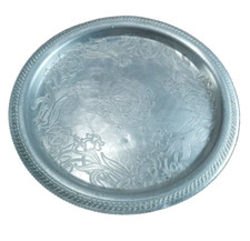 Vintage Hand-Wrought Aluminum Floral Basket with Swing Handle — listing 5