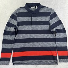 Lacoste Striped Polo Shirt Navy Red Short Sleeve — listing 3