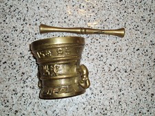 Vintage Brass Mortar (no pestle) with Engraved Geometric Band