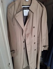 Vintage Men's Double-Breasted Trench Coat with Removable Liner