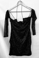Chic Me Black Rose Gold Sequin Floral Mesh Sleeve Plus Size Party Dress — listing 2