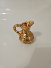 Vintage 22K Gold Weeping Bright Gold Ceramic Pitcher Vase — listing 4