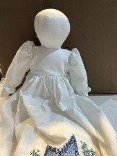 Handmade Pillowcase Doll with Floral Embroidery and Lace Bonnet — listing 3
