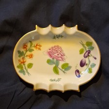 Hand-Painted Blue Floral Ceramic Ashtray with Cigarette Rests Yes - painted/stamped mark — listing 4