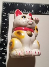 Hand-Painted Ceramic Calico Cat Coin Bank with Coffee Cup — listing 3