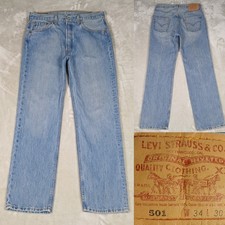 Levi's 501 Original Fit Jeans, Blue Medium Wash, W34 L32, Made in USA 2001, listing 3