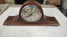 Vintage Electric Tambour Mantel Clock, Napoleon Hat Style, Walnut Case — listing 6