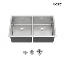 Stainless Steel Double-Bowl Drop-In Kitchen Sink with Single-Handle Faucet — listing 2