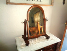 Antique Mahogany Dresser with Mirror, Ball-and-Claw Feet, Serpentine Top Drawers