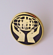 Hand-Carved Wooden Sculpture of Hands Holding a Globe/Sphere