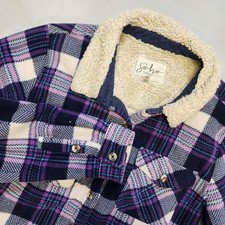 Soho Sherpa-Lined Plaid Fleece Shirt Jacket (Shacket), Men's XXL, Red/Black/Cream — listing 3