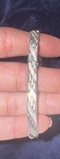 Sterling Silver 925 Italy Woven Mesh Braided Bracelet with Bolt Ring Clasp, 7.5" L — listing 5