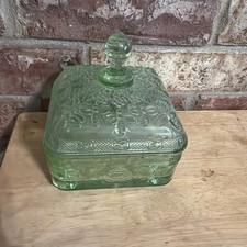 Tiara Frosted Blue Satin Glass Covered Bee Box with Acorn Finial, 5.5 inch