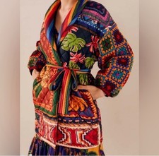 Farm Rio Multicolor Banana Leaf Hooded Jacket, Size XS — listing 3