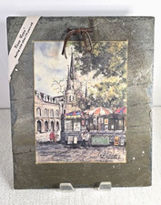 Vieux Carré Antique Roofing Slate Art - St. Louis Cathedral & Jackson Square Print — listing 3