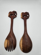 Large Carved Wood Fork and Spoon Wall Decor Set with Twisted Handles — listing 6