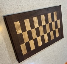 Handcrafted Striped Hardwood Cutting Board 16.5x9.5 in Walnut Maple Wenge — listing 5