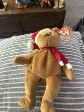 Ty Beanie Baby '1997 Holiday Teddy' with Santa Hat — listing 5
