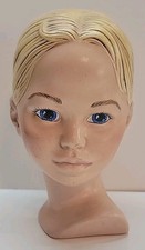 Vintage Chalkware Bust of a Young Girl with Braided Updo on Gilt Base — listing 5